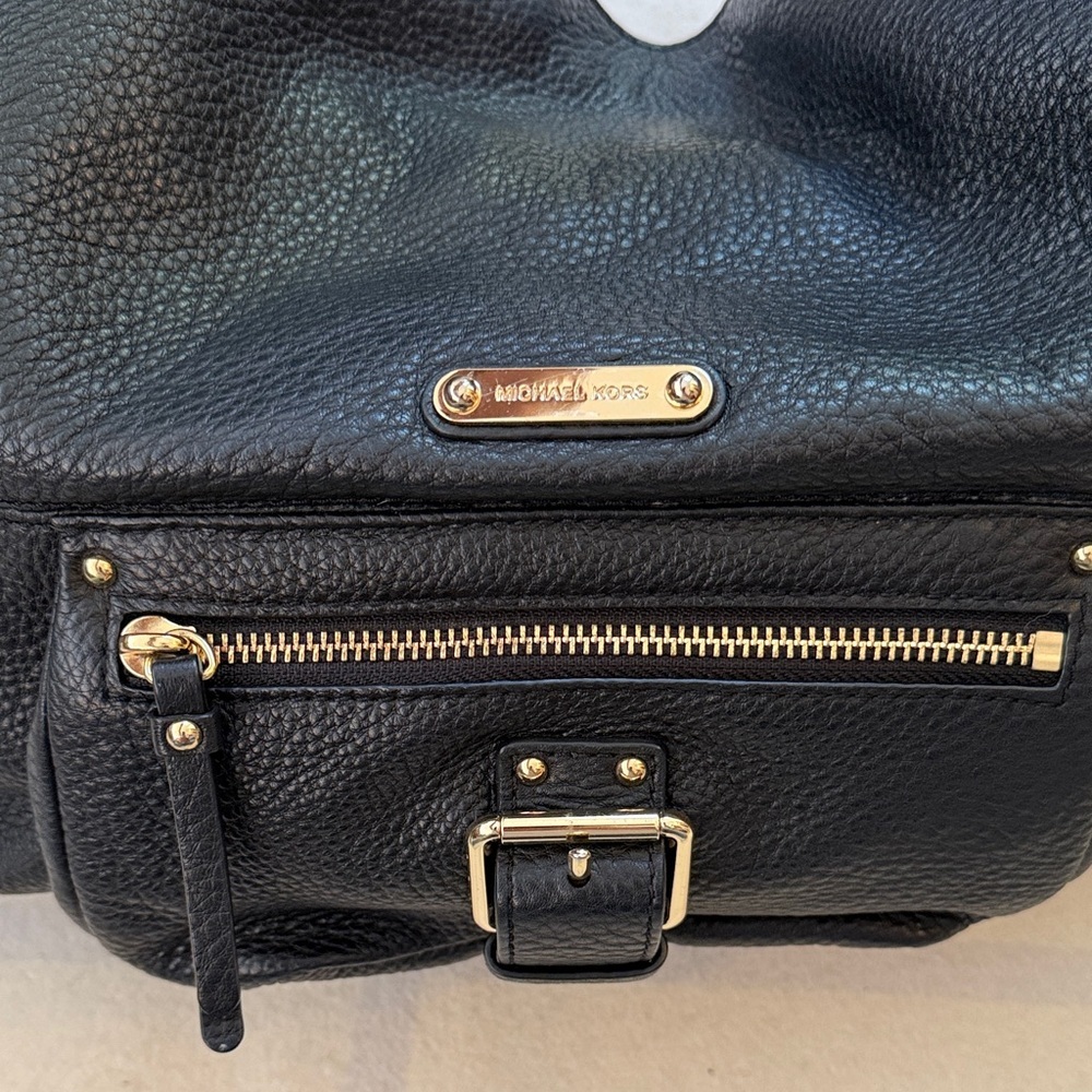 Michael Kors Black Pebbled Leather Hobo Shoulder Bag - Picture 7 of 16